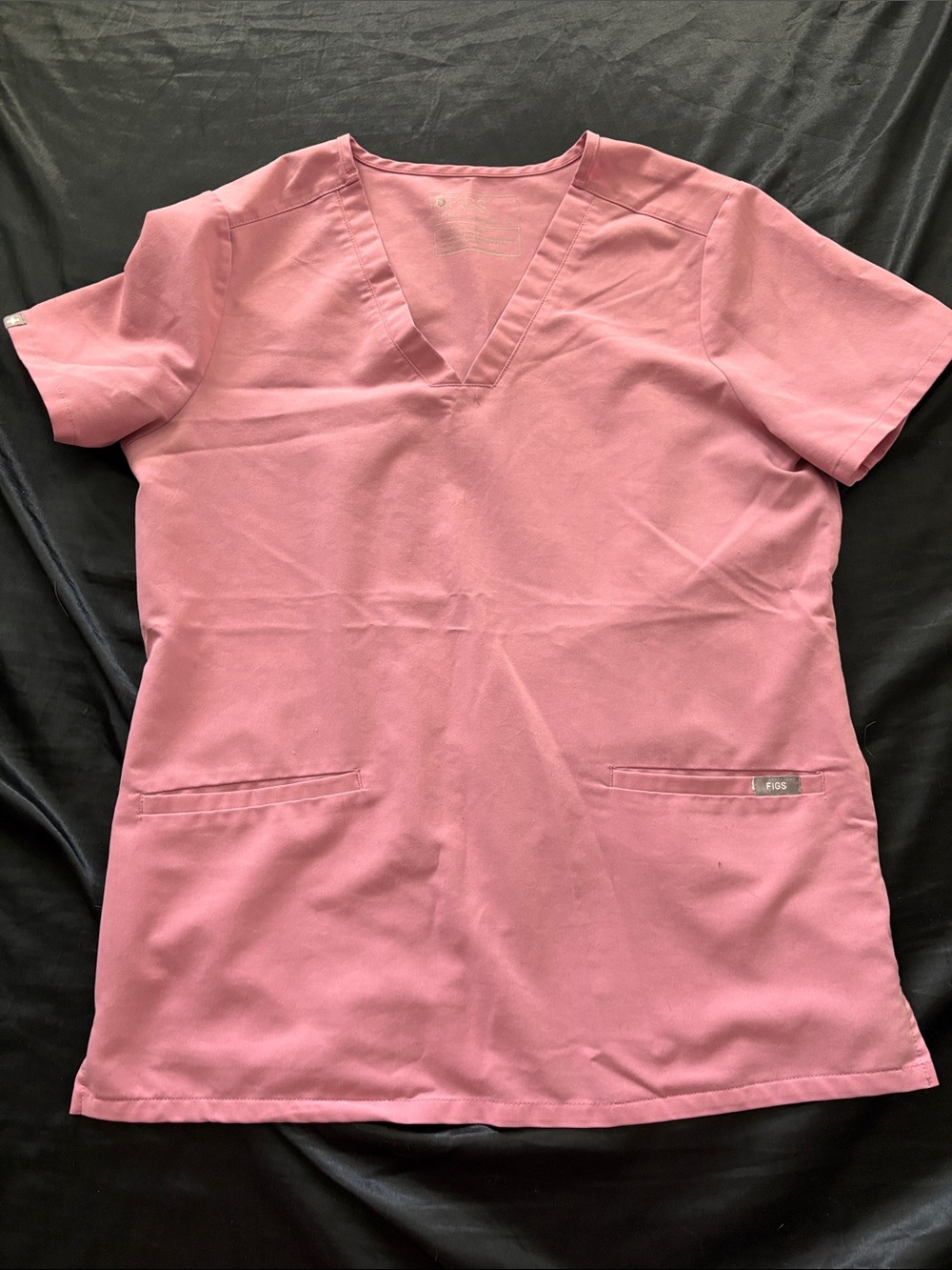 FIGS Women's V-Neck Scrub Top in Pink